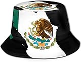 KEROTA Sombrero de pescador de la bandera de México con calavera para adultos, sombrero plegable para el sol, sombrero de playa, para hombres, mujeres, adolescentes, bandera mexicana, mapa 3