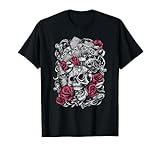 Guns N' Roses - Camiseta oficial con diseño de calaveras rosas rosas Camiseta