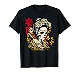 Mujeres japonesas de cráneo geisha con árbol de sakura Camiseta