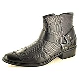 My Perfect Pair Botas vaqueras vaqueras con cremallera completa para hombre, Black, 43 EU