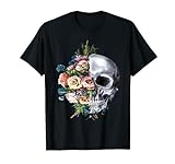 Camiseta de calavera de flores para mujer, diseño de rosas de azúcar, para hombres, mujeres, niños Camiseta