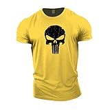 GYMTIER Camiseta de culturismo para hombre, diseño de calavera