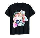 Camiseta Mujer Calavera Flores Calavera Calavera Verano Camiseta
