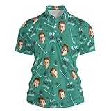 Polo de manga corta para hombre con estampado integral de Pin-up Girls – Camisa informal de estilo retro de los años 50 | Camiseta informal para un aspecto divertido, Style_o01 Verde, L