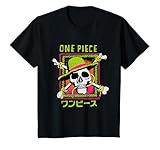 Niños Sombrero de paja con calavera y huesos cruzados, logotipo de piratas, Kanji para niños Camiseta