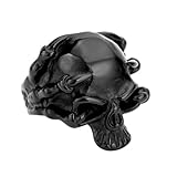 VELESAY Anillos Hombre Acero Inoxidable Anillo Gótico Calavera Anillo Punk Rock Skull Anillo Vintage Biker Cráneo Anillo Calavera Mujer Anillos Joyería Negro US12