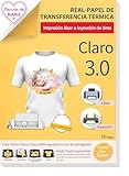 TransOurDream-Papel de Transferencia Para Tejido Claro,Nueva versión mejorada 3.0(A4X10 Hojas),Papel Transfer Apto Tinta o Láser, vinilo HTV,Transfer paper Perfecto para Fiesta.ES-03-10
