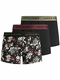 Jack & Jones Hombre Jacflower Micro Fiber 3 Pack Bóxer,Negro. Detalles: negro,L