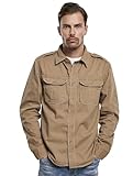 Brandit Hombre Vintage Camisa Manga Larga Camel tamaño L