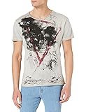 KEY LARGO Hype Round Camiseta, Plata, L para Hombre