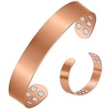 Jeracol Pulsera de cobre para hombres y mujeres, 18 pulseras magnéticas de cobre ultra resistentes, joyas con caja de regalo
