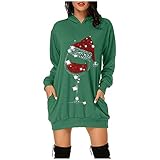 WWricotta Imprimir Sudadera con Capucha Vestido Navidad Bolsillo Cadera Sudadera con Capucha Bolso de Mujer Blusa de Mujer Camisetas Mujer Calavera