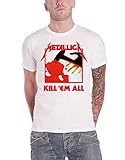 Metallica Kill 'Em All Hombre Camiseta Blanco M 100% algodón Regular