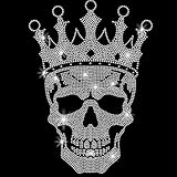 SUPERDANT Rhinestones Con Corona Y Calavera Para Planchar Calavera Blanca Cristal Transferencia De Calor Adhesivo Para Planchar Diamantes de imitación Parche para T Camisetas Ropa Bolsas de Transporte