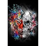 Rompecabezas de 1000 piezas para adultos, rompecabezas de madera de tigre y calavera de Halloween, juguetes educativos, regalos para adultos y adolescentes (29.5 x 19.7 pulgadas)