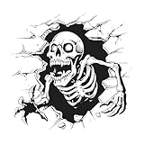 Calcomanías espeluznantes para ventanas de calavera de Halloween, calcomanías de calavera espeluznante, decoraciones de fiesta de casa embrujada, decoración de ventana de vinilo extraíble para puertas
