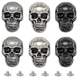 Niuhong 6 Pcs Hacer Caracoles Calavera Tapón Rosca Calavera 3D Tachuelas Cuero Decoran Punk Cool Reparaciones Manualidades Bricolaje Tornillos Bolso Monedero Ropa Decoración Zapatos