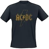 AC/DC Distress Flash Hombre Camiseta Negro L 100% algodón Vorne Bedruckt Regular