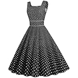 Vestido Vintage Mujer Año 50, Chic Y Elegant Vestido Vintage 1950's Barato Swing Vestido Halloween Volver una línea Vestido Plisado Fiesta Fiesta De Rodilla Baile Falda Plisada Cóctel Pin-Up Vestido