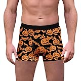 Calzoncillos tipo bóxer de Halloween para hombre, estilo retro, calzoncillos suaves, ropa interior para hombre con estampado de hombres, transpirables, ropa interior, diseño de calavera, O negro2, 3XL