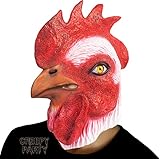 CreepyParty Máscara de gallo de látex de cabeza completa, máscara realista de pollo, disfraz para Halloween, carnaval, fiesta de disfraces