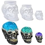 3 piezas moldes de silicona para calavera 3D,manualidades de resina para halloween,moldes de silicona moldes de fundición,Adecuado para velas, decoraciones de Halloween, decoraciones para el hogar