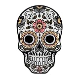 Urbanski Patch Calavera mexicana Mexican Skull parche bordado termoadhesivo 8 x 5,3 cm | Aplique para planchar o coser