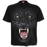 Spiral Tribal Panther Camiseta Negro S