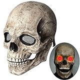 ALNILK Máscara De Calavera Halloween, Máscara Brillante Led Máscara de látex de calavera para la Fiesta de Disfraces la Cosplay Terror