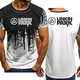 OLOONG Camiseta Linkin Park Para Hombre Cuello Redondo Manga Corta Camiseta Para Correr Camisetas Deportivas Camisetas Atléticas Que Absorben El Gimnasio Camisetas De Entrenamiento,White-Adults/L