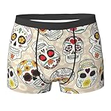 SMAZDFXX Calzoncillos Tipo bóxer para Hombre con Estampado de Calavera Mexicana, Ropa Interior para Hombre, cómodos, Transpirables y Suaves.