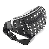 Black Faux Leather Studded Bum Bag / Fanny Pack - Festivals /Club Wear/ Holiday Wear