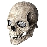 ALNILK Máscara De Calavera Aterradora para Halloween, MáScara Completa De CráNeo para Hombres, de látex, para Fiesta de Disfraces Cosplay Terror