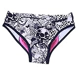 DuShow - Ropa interior acolchada 3D para ciclismo de montaña, ropa interior cómoda y transpirable, Mujer, underwear--skull-XL, Calavera., UK-XL