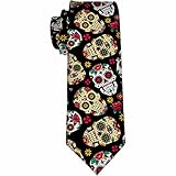 IUBBKI Calaveras mexicanas Calaveras mexicanas Corbata para hombre Dia De Los Muertos Azúcar Cabezas coloridas Corbatas de boda de negocios formales Corbatas para hombres