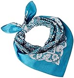Tobeni 548 Bandana Head- Pañuelos para el Cuello de Tela 100% Algodón Unisex Color Paisley Turquesa Tamaño 54 cm x 54 cm