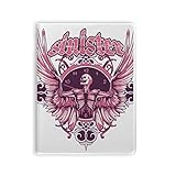 Graffiti Street - Cuaderno con diseño de calavera rosa con patrón de reloj en ángulo, cubierta de goma de mascar