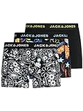 Jack & Jones Jacjames Trunks Noos-Pack de 3 Unidades Bóxer, Negro/Detalle: Negro – Amarillo Blazing, XXL para Hombre