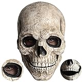Máscara de esqueleto para Halloween, calavera, adulto, máscara de calavera esqueleto, máscara con mandíbula móvil, máscara de calavera decorativa de Halloween