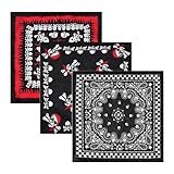 KRYMSON Conjunto de pañuelo pirata de 3 piezas, pañuelo informal transpirable de algodón puro, bufanda de calavera, unisex, accesorios para motociclismo