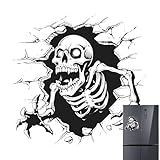 Vinilos Decorativos De Calavera De Halloween,Calcomanías De Pared De Calavera - Pegatinas de esqueleto de Halloween - Pegatinas de pared de ventana de calavera para casa encantada, baño, sala de estar