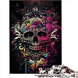 Rompecabezas para Adultos de 1000 Piezas Rompecabezas de Madera con Calavera Mexicana para Adultos y niños de 12 años en adelante Rompecabezas Imposible 1000 Piezas (75x50 cm)