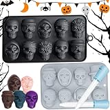 Sprießen Molde De Chocolate De Cráneo, Moldes De Silicona Antiadherentes De Calavera, Moldes De Silicona Para Calavera, Halloween Moldes Bombones Silicona, Moldes De Silicona Para Hornear De Halloween