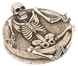 Cenicero de esqueleto tumbado – Figura coleccionable de calavera, estatua de humo