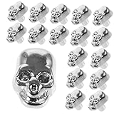 Operitacx 20 Piezas remaches de calavera esqueleto de halloween portátiles pegatinas remaches de cráneo decoraciones de moda punk elaboración de tachuelas de calavera tachuelas para cuero