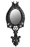 Generisch Espejo de mano gótico pentagrama diablo cuernos espejo negro