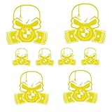 TodoVinilo- Pegatinas Calaveras Pack de 8 Unidades - Pegatinas Coche - Pegatinas Moto - Pegatinas Coche Exterior - Vinilo Calavera - Adhesivos para Moto - Pegatinas Casco Moto (Amarillo)