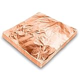 100 hojas de cobre de 14 x 14 cm, hojas de oro para arte, dorado, manualidades, pinturas, decoración de muebles del hogar, proyectos de arte de uñas y bricolaje (oro rosa, 100 hojas)