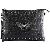 Downupdown - Bolso de mano para mujer, diseño de calavera punk