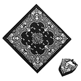 SRLWMYI Bandana Hombre Pañuelo Cabeza Hombre Algodón 100% De Doble Faz Con Diseño De Calavera Y Pañuelos Cabeza Hombre Borde a Cuadros-Uso Versátil Para Moda Y Protección